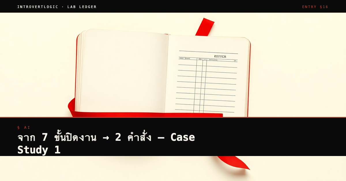 จาก 7 ขั้นปิดงาน → 2 คำสั่ง — Case Study 1