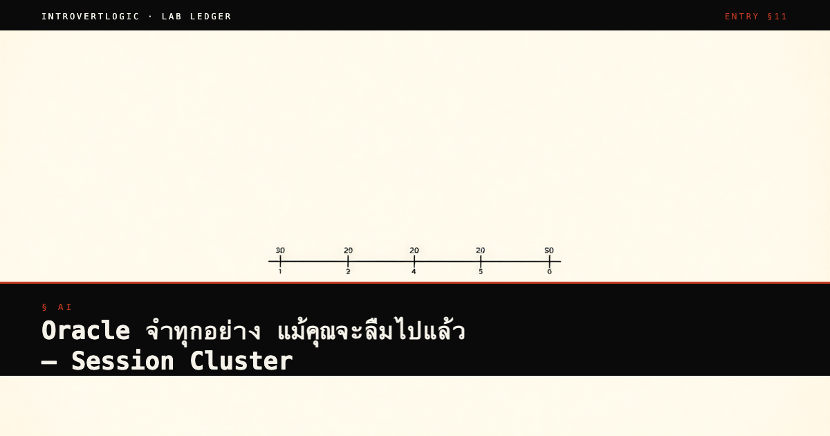 Oracle จำทุกอย่าง แม้คุณจะลืมไปแล้ว — Session Cluster