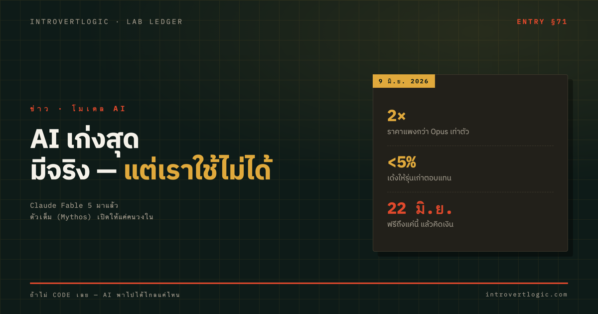 AI เก่งสุดในโลกมีจริง แต่เราใช้ไม่ได้ — เรื่อง Fable 5