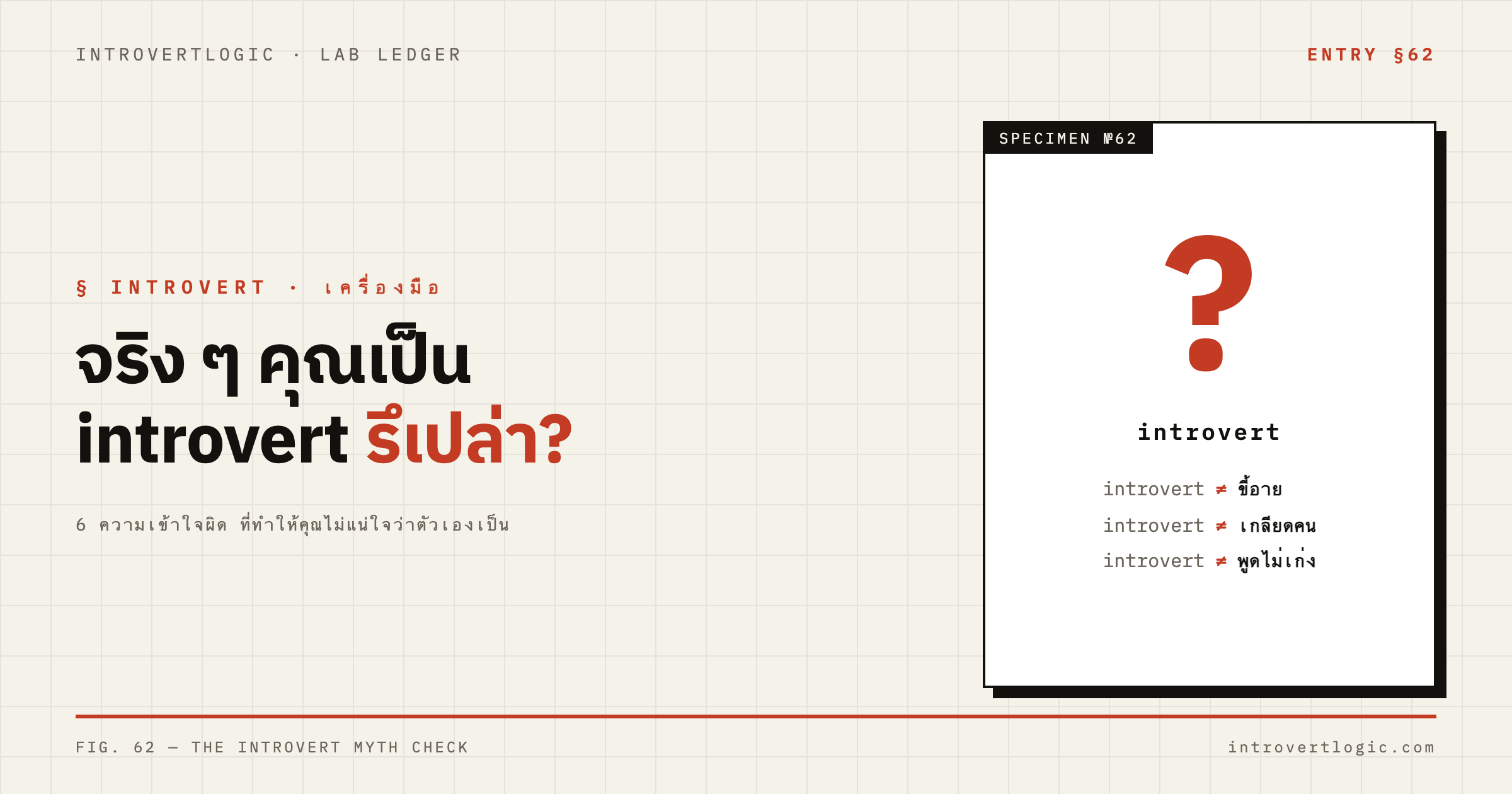 จริง ๆ คุณเป็น introvert รึเปล่า? เช็ก 6 ความเข้าใจผิด